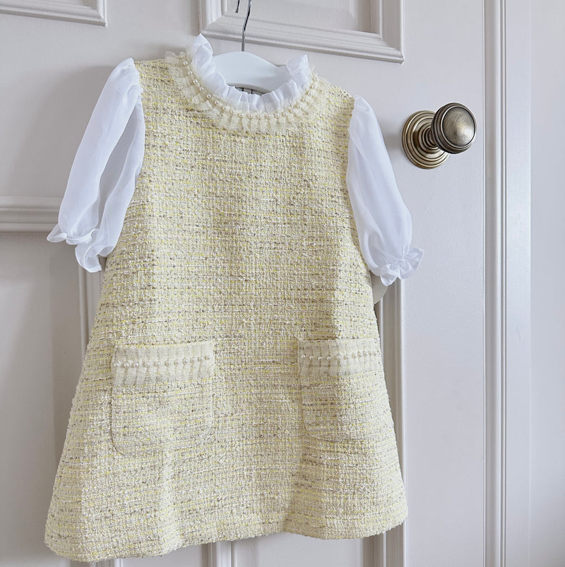 CAMELLIA Yellow Tweed Dress