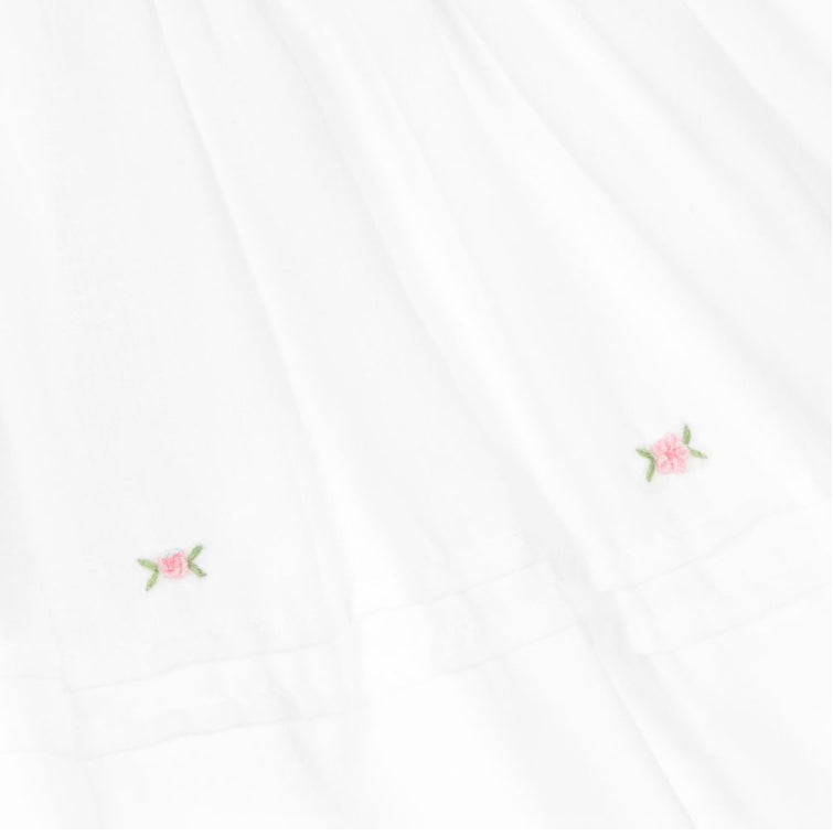 SARAH LOUISE White & Pink Hand Smocked Dress