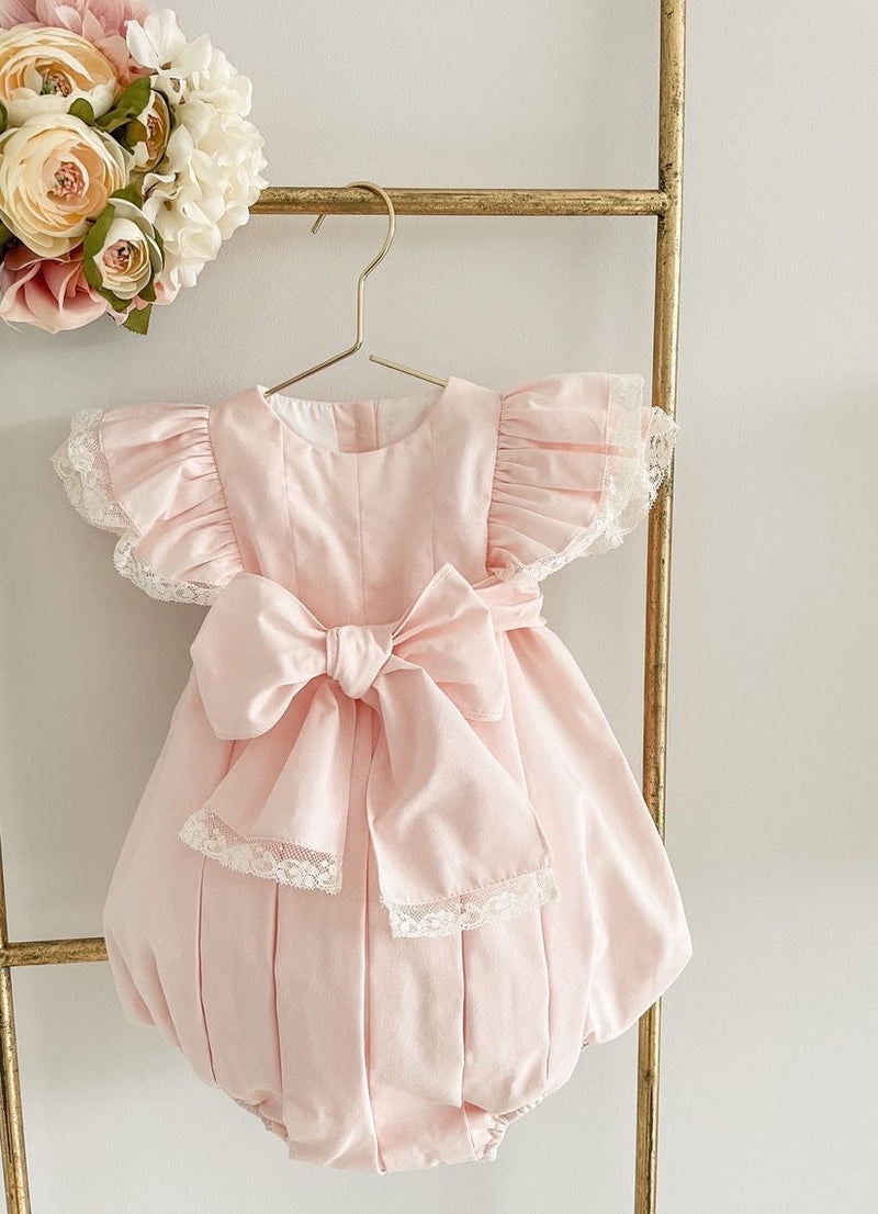 FOFETTES Pink Pleated Romper