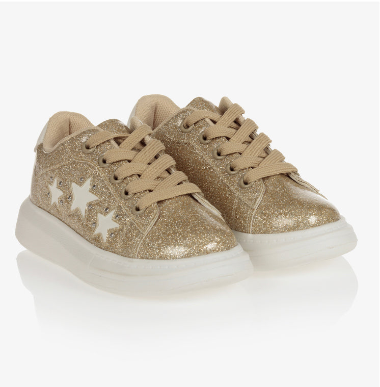 ADEE Girls Gold Glitter Trainers – Ruby's Boutique