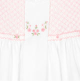 SARAH LOUISE White & Pink Hand Smocked Dress