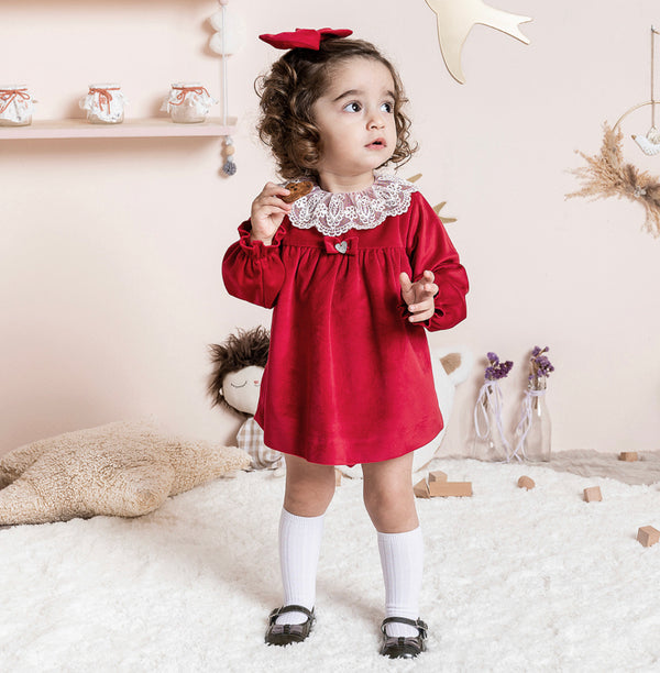 ARTEASNIA GRANLEI Red Velvet Baby Dress