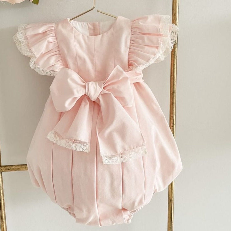 FOFETTES Pink Pleated Romper