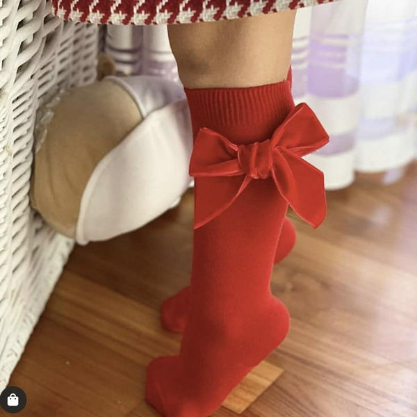 CONDOR Red Velvet Bow Sock
