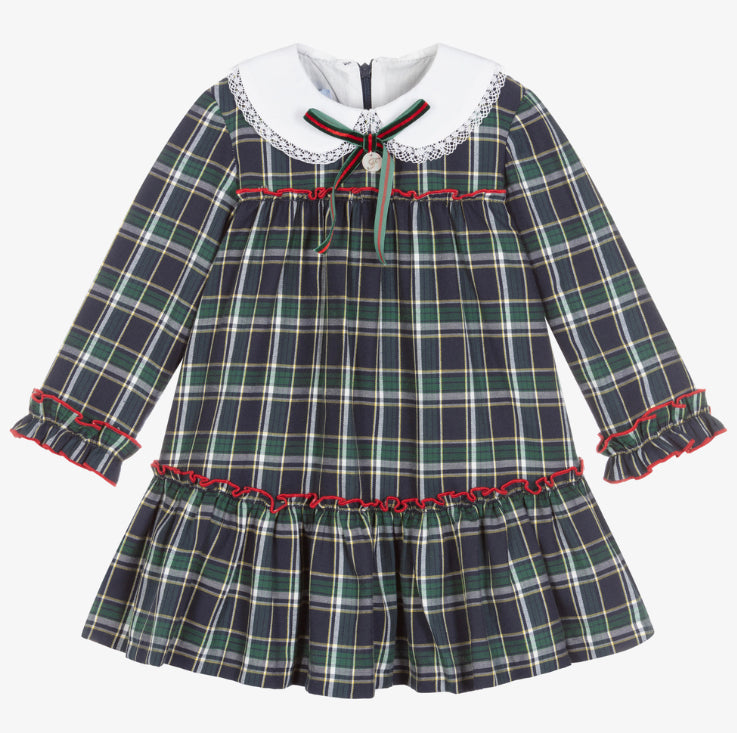 FOQUE Green & Blue Check Dress