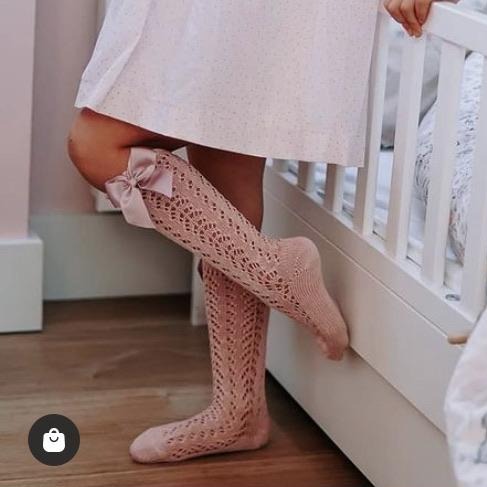 CONDOR Rosa Palo Openwork Knee High Sock with Bow