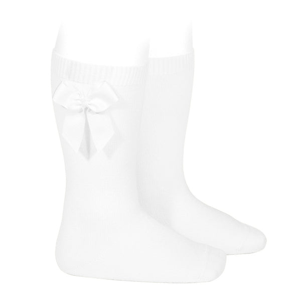 CONDOR White Knee-High Sock with Bow