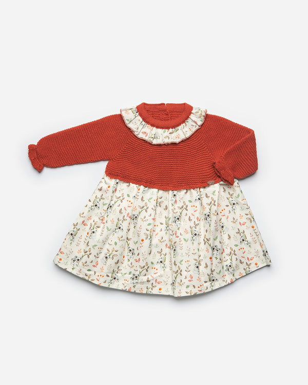 JULIANA Rust Knitted Koala Dress