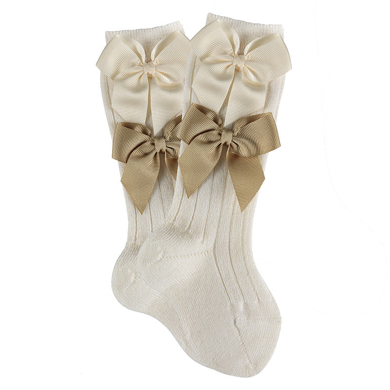 CONDOR Cava Wool Blend Double Bow Socks
