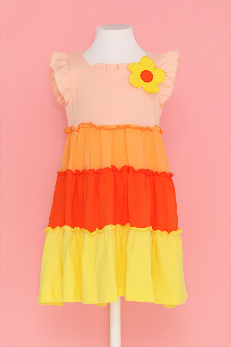 AGATHA Pink & Orange Tiered Dress