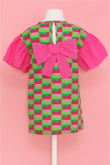 AGATHA Green & Pink Heart Dress