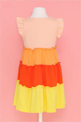 AGATHA Pink & Orange Tiered Dress
