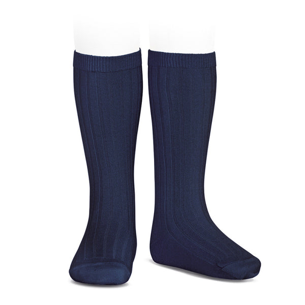 CONDOR Navy Knee High Ribbed Socks